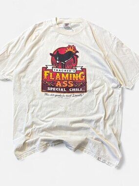 90s Oneita Flaming Ass Chili T Shirt Sz XL